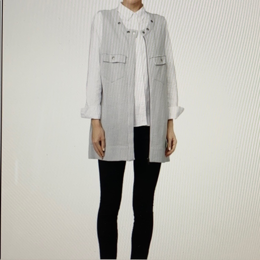 Free People-Highway Vest Gray Zip Front, Sz XS TP